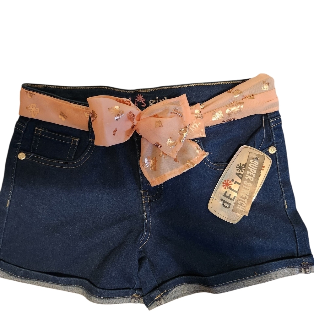 dELiA*s Blue Jean Shorts with Peach Accent
